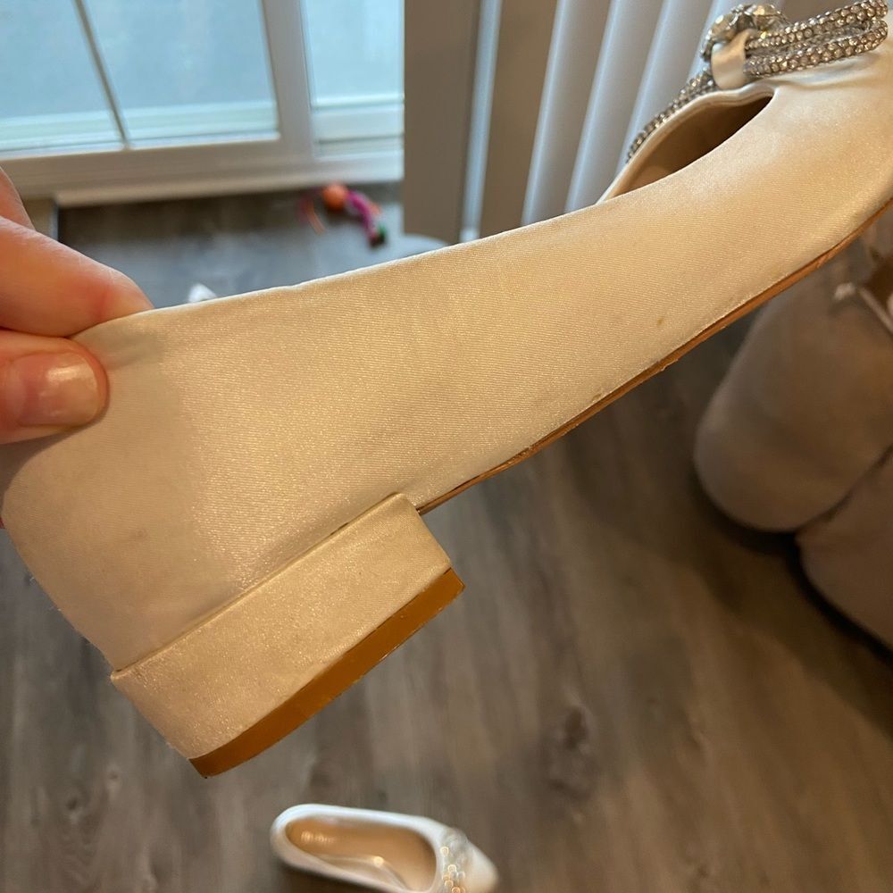 Be Mine by ASOS embellished Satin finish Bridal Flats Ivory - Picture 4 of 6